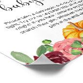 Kleine pompoenfloral Zeg geen baby Poster (Hoek)