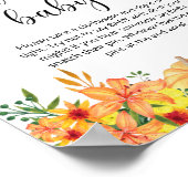 Kleine pompoenfloral Zeg geen baby Poster (Hoek)