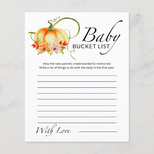 Kleine pompoenflorale baby emmer (Voorkant)