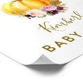 kleine pompoenflorale baby shower welkom poster (Hoek)