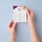 Kleine pompoenflorale douche raadt het woord flyer (Hand)