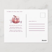 kleine pompoenflorale herfst paarse Thanksgiving Briefkaart (Achterkant)