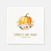 Kleine pompoengoud en baby shower met blozen bloze servet (Voorkant)