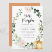 kleine pompoengroenerige baby shower met blozen bl kaart (Voorkant / Achterkant)