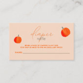 Kleine pompoenHerfst Baby shower Diaper Raffle Informatiekaartje (Voorkant)