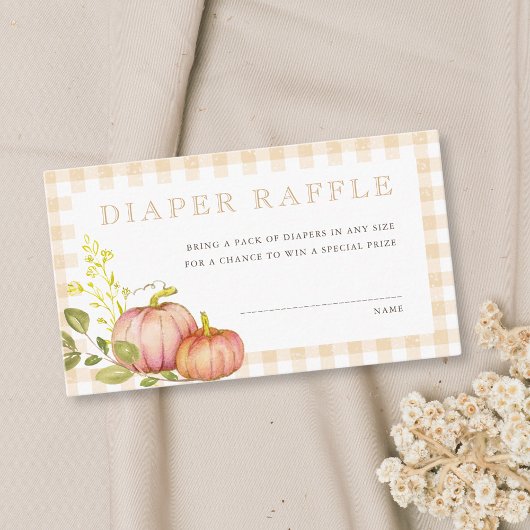 Kleine pompoenHerfst Baby shower Diaper Raffle Informatiekaartje
