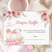 Kleine pompoenHerfst Baby shower Diaper Raffle Informatiekaartje