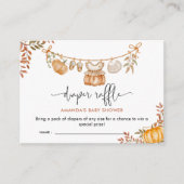 Kleine pompoenHerfst Baby shower Diaper Raffle Informatiekaartje (Voorkant)