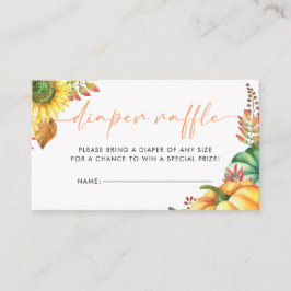 Kleine pompoenHerfst Baby shower Diaper Raffle Informatiekaartje