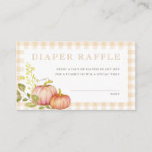 Kleine pompoenHerfst Baby shower Diaper Raffle Informatiekaartje (Voorkant)