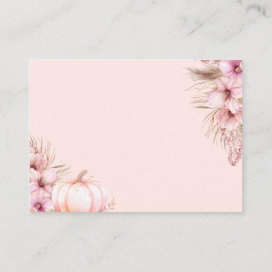 Kleine pompoenHerfst Baby shower Diaper Raffle Informatiekaartje (Achterkant)