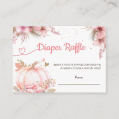 Kleine pompoenHerfst Baby shower Diaper Raffle Informatiekaartje (Voorkant)