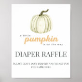 Kleine pompoenHerfst Baby shower Diaper Raffle Poster (Voorkant)