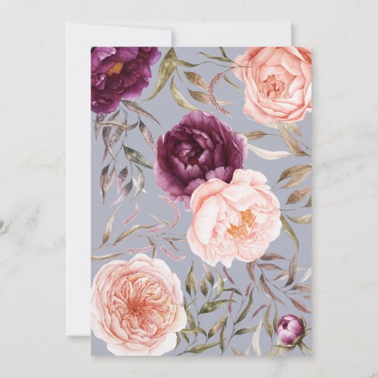 Kleine pompoenherfst baby shower nodigt paars uit (Achterkant)