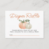 Kleine pompoenHerfst Diaper Raffle Baby shower Informatiekaartje (Voorkant)