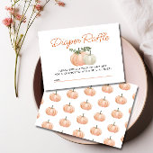 Kleine pompoenHerfst Diaper Raffle Baby shower Informatiekaartje
