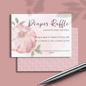 Kleine pompoenHerfst Diaper Raffle Baby shower Informatiekaartje