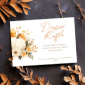 Kleine pompoenHerfst Diaper Raffle Baby shower Informatiekaartje