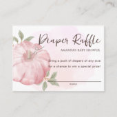 Kleine pompoenHerfst Diaper Raffle Baby shower Informatiekaartje (Voorkant)