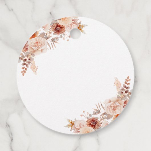 Kleine pompoenHerfst Floral Baby shower Bedankjes Labels (Achterkant)