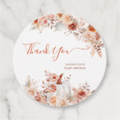 Kleine pompoenHerfst Floral Baby shower Bedankjes Labels (Voorkant)