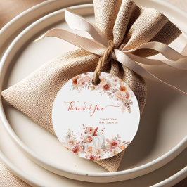 Kleine pompoenHerfst Floral Baby shower Bedankjes Labels
