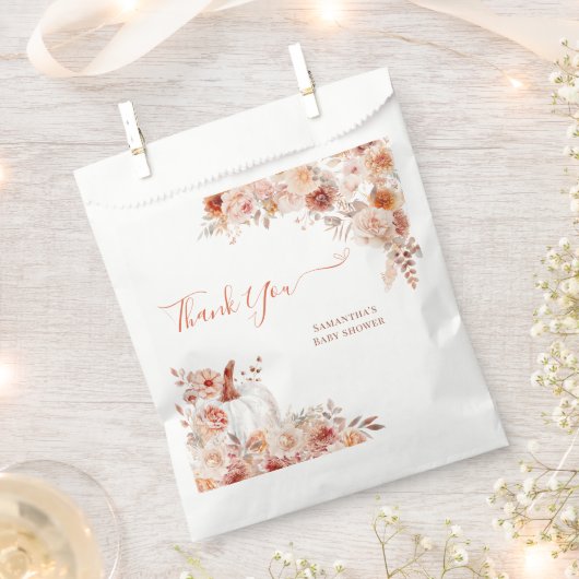 Kleine pompoenHerfst Floral Baby shower Bedankzakje (Geknipt)