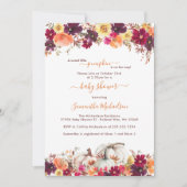 Kleine pompoenHerfst Floral Baby shower Kaart (Voorkant)