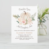 Kleine pompoenHerfst Floral Baby shower Kaart (Staand voorkant)