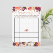 Kleine pompoenHerfst Floral Baby shower Kaart (Staand voorkant)