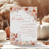 Kleine pompoenHerfst Floral Baby shower Kaart