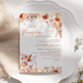 Kleine pompoenHerfst Floral Baby shower Kaart