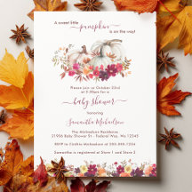 Kleine pompoenHerfst Floral Baby shower