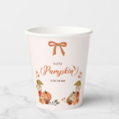 Kleine pompoenHerfst Floral Baby shower Papieren Bekers (Voorkant)