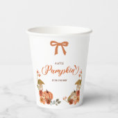 Kleine pompoenHerfst Floral Baby shower Papieren Bekers (Achterkant)