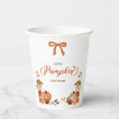 Kleine pompoenHerfst Floral Baby shower Papieren Bekers (Voorkant)