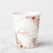 Kleine pompoenHerfst Floral Baby shower Papieren Bekers (Achterkant)