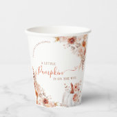 Kleine pompoenHerfst Floral Baby shower Papieren Bekers (Voorkant)