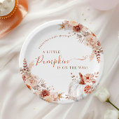 Kleine pompoenHerfst Floral Baby shower Papieren Bordje