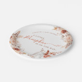 Kleine pompoenHerfst Floral Baby shower Papieren Bordje (Gekanteld)