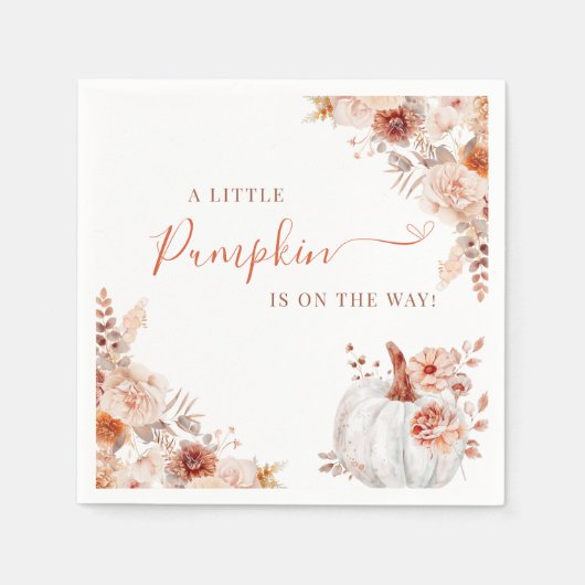 Kleine pompoenHerfst Floral Baby shower Servet (Voorkant)