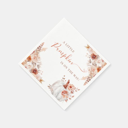 Kleine pompoenHerfst Floral Baby shower Servet (Hoek)