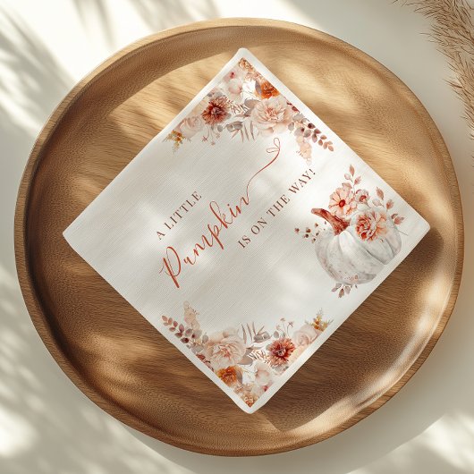 Kleine pompoenHerfst Floral Baby shower Servet