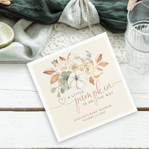 Kleine pompoenHerfst Floral Baby shower Servet