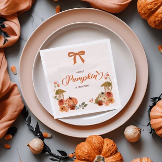 Kleine pompoenHerfst Floral Baby shower Servet
