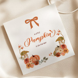 Kleine pompoenHerfst Floral Baby shower Servet