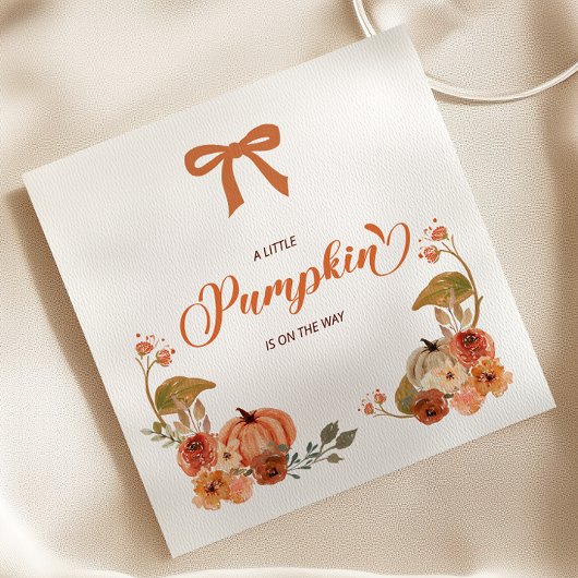 Kleine pompoenHerfst Floral Baby shower Servet