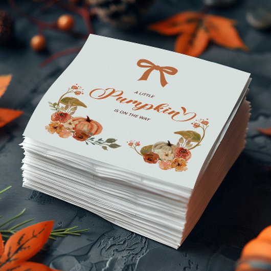 Kleine pompoenHerfst Floral Baby shower Servet