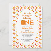 Kleine pompoenherfst laat 1 verjaardag vallen kaart (Voorkant)