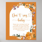 Kleine pompoenherfst Zeg geen baby Poster (Voorkant)